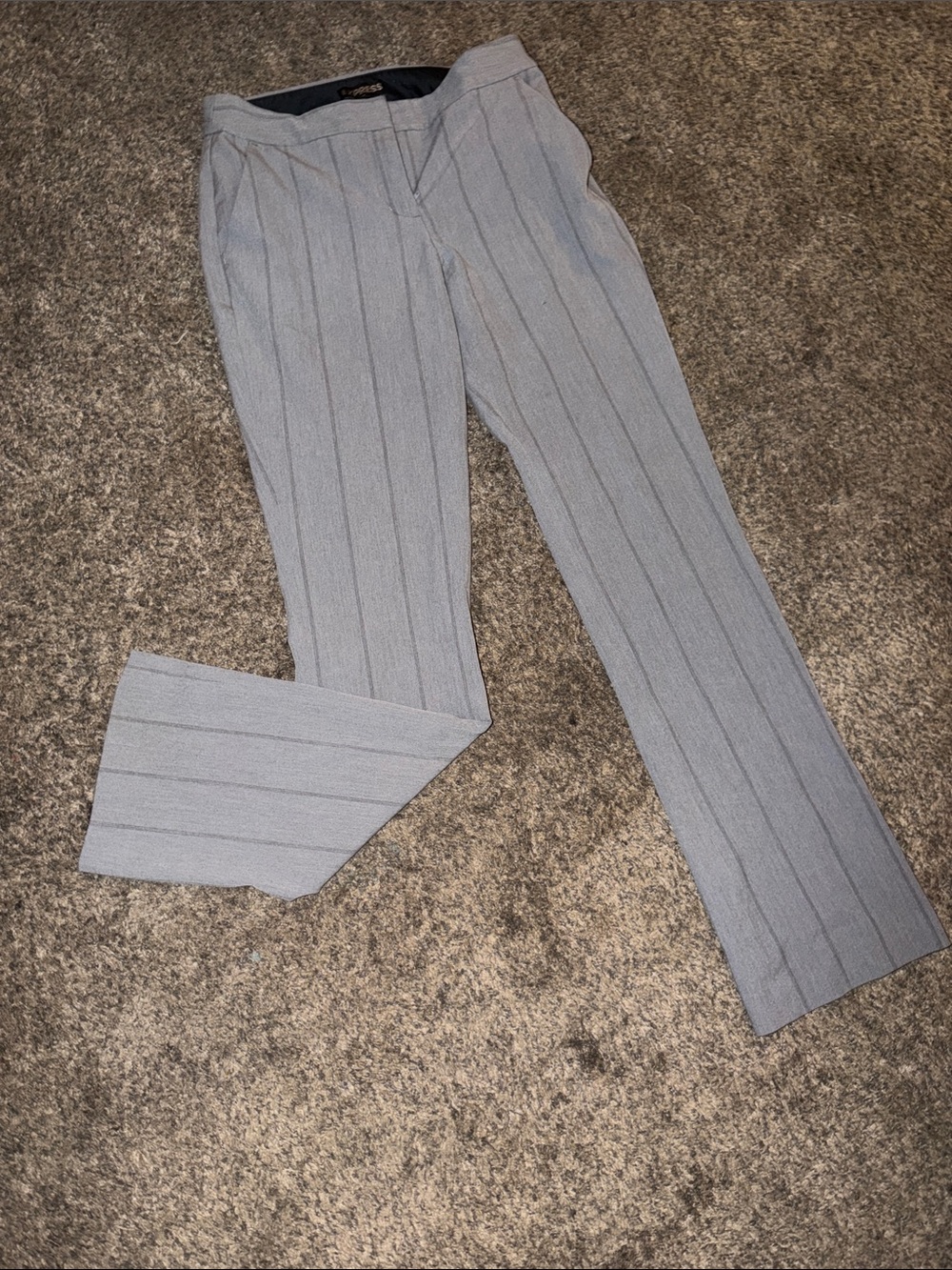Express columnist barley boot Gray Pinstripe Dress Pants